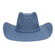 Cargar imagen en el visor de la galería, Cowboy Hat Denim Rhinestone Cowgirl Fashion Hat
