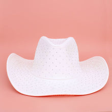 Cargar imagen en el visor de la galería, Cowboy Hat White Rhinestone Cowgirl Fashion Hat
