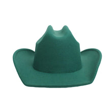 Cargar imagen en el visor de la galería, Cowboy Hat Green Felt Western Fashion Hat
