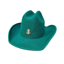 Cargar imagen en el visor de la galería, Cowboy Hat Green Felt Western Fashion Hat
