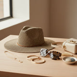 Cowboy Hat Light Brown Sequin Embroidery Panama Hat