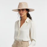 Cowboy Hat Pale Pink Sequin Embroidery Panama Hat