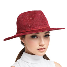 Cargar imagen en el visor de la galería, Cowboy Hat Red Sequin Embroidered Panama Hat
