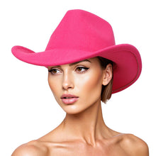Cargar imagen en el visor de la galería, Cowboy Hat Fuchsia Pinched Cowgirl Fashion Hat
