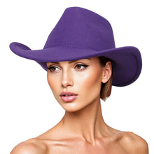 Cargar imagen en el visor de la galería, Cowboy Hat Purple Pinched Cowgirl Fashion Hat
