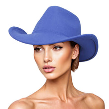 Cargar imagen en el visor de la galería, Cowboy Hat Royal Blue Pinched Cowgirl Fashion Hat
