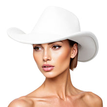 Cargar imagen en el visor de la galería, Cowboy Hat White Pinched Cowgirl Fashion Hat
