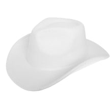 Cargar imagen en el visor de la galería, Cowboy Hat White Pinched Cowgirl Fashion Hat
