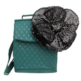 XL Flower Black Sequin Hair Clip Headband Brooch