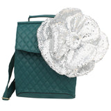 XL Flower Silver Sequin Hair Clip Headband Brooch