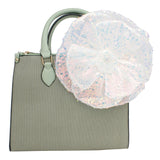 XL Flower White Sequin Hair Clip Headband Brooch