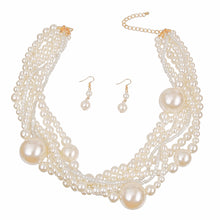 Cargar imagen en el visor de la galería, Cream Pearl Twisted Necklace Set
