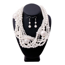 Cargar imagen en el visor de la galería, White Pearl Twisted Necklace Set
