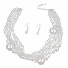 Cargar imagen en el visor de la galería, White Pearl Twisted Necklace Set

