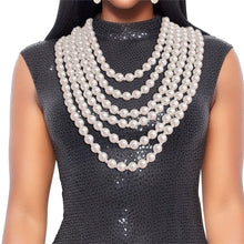 Load image into Gallery viewer, Cream Pearl and Back Drape Necklace
