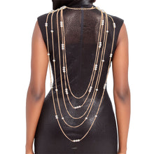 Load image into Gallery viewer, Cream Pearl and Back Drape Necklace
