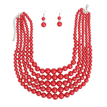 Cargar imagen en el visor de la galería, Pearl Necklace 5 Layer Polished Pearl Set Women
