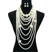 Load image into Gallery viewer, Luxe Elegance: Cream Multi-Strand Pearl Set

