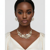 Gold Floral Intricate Crystal Collar Necklace