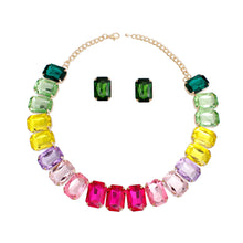 Cargar imagen en el visor de la galería, Crystal Choker Multi Emerald Cut Set for Women
