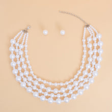 Load image into Gallery viewer, Pearl Necklace White Chunky 4 Strand Set for Women
