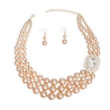Load image into Gallery viewer, Necklace Gold Pearl Stone Set for Women
