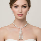 Tassel Pendant White Pearl with Silver Necklace