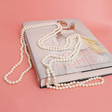 Load image into Gallery viewer, Endless 8mm Cream Glass Pearl Necklace for Women
