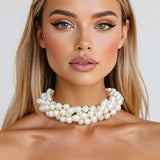 Endless 12mm Cream Glass Pearl Necklace for Women