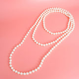 Endless 12mm Cream Glass Pearl Necklace for Women