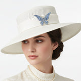 Brooch Light Blue Stone Butterfly Silver Brooch