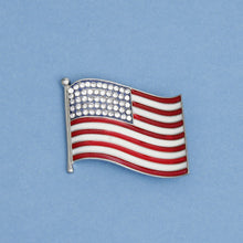 Cargar imagen en el visor de la galería, Patriotic Wavy American Flag Brooch for Women
