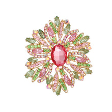 Load image into Gallery viewer, AKA Pink Green Marquise Crystal XL Brooch Women
