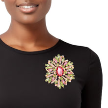 Load image into Gallery viewer, AKA Pink Green Marquise Crystal XL Brooch Women
