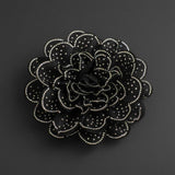Black Camellia Flower Sparkle Brooch Hair Clip