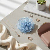 Blue Camellia Flower Sparkle Brooch Hair Clip