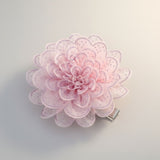 Pink Camellia Flower Sparkle Brooch Hair Clip