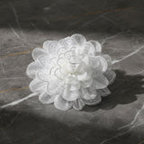 White Camellia Flower Sparkle Brooch Hair Clip