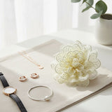 Yellow Camellia Flower Sparkle Brooch Hair Clip