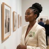 AKA Luminous Lipstick High Heel Green Gold Brooch