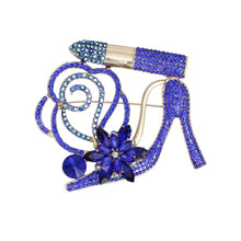 Load image into Gallery viewer, SGRHO Luminous Lipstick High Heel Blue Brooch
