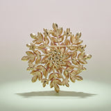 Brooch Large AKA Pink Green Snowflake Flower Pin