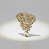 Brooch AKA Large Green Crystal Pink Rhinestone Pin