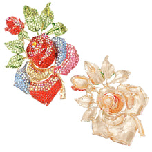 Load image into Gallery viewer, Brooch Rose Stoned Bloom Multicolor XL Pin Women
