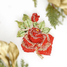Load image into Gallery viewer, Adorned Majesty: Zahara&#39;s XL Gold Rose Brooch
