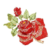 Load image into Gallery viewer, Adorned Majesty: Zahara&#39;s XL Gold Rose Brooch
