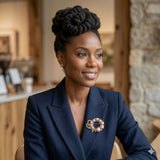 AKA Pink Pearl Wreath and Rhinestone Ribbon Brooch