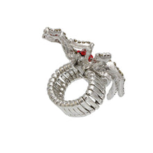 Load image into Gallery viewer, Cocktail Spooky Sparkle Silver Spider Stretch Ring
