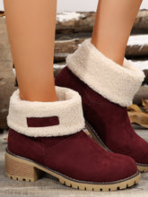 Cargar imagen en el visor de la galería, Thermal Fuzzy Block Heel Boots
