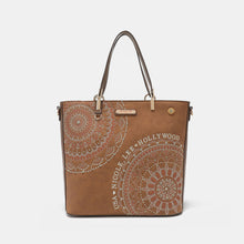 Cargar imagen en el visor de la galería, Nicole Lee USA Metallic Stitching Embroidery Inlaid Rhinestone Tote Bag
